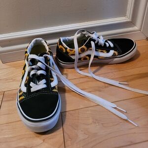 Vans girls size 2 shoes with sunflowers